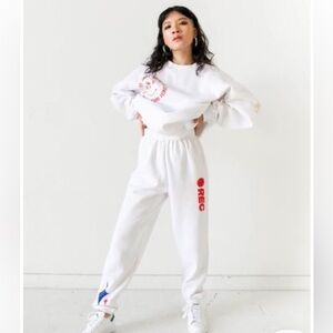 Mayfair White Graphic Sweatpants